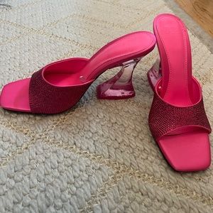 Zara pink rhinestone heels . Never worn ! Size 8 but runs small